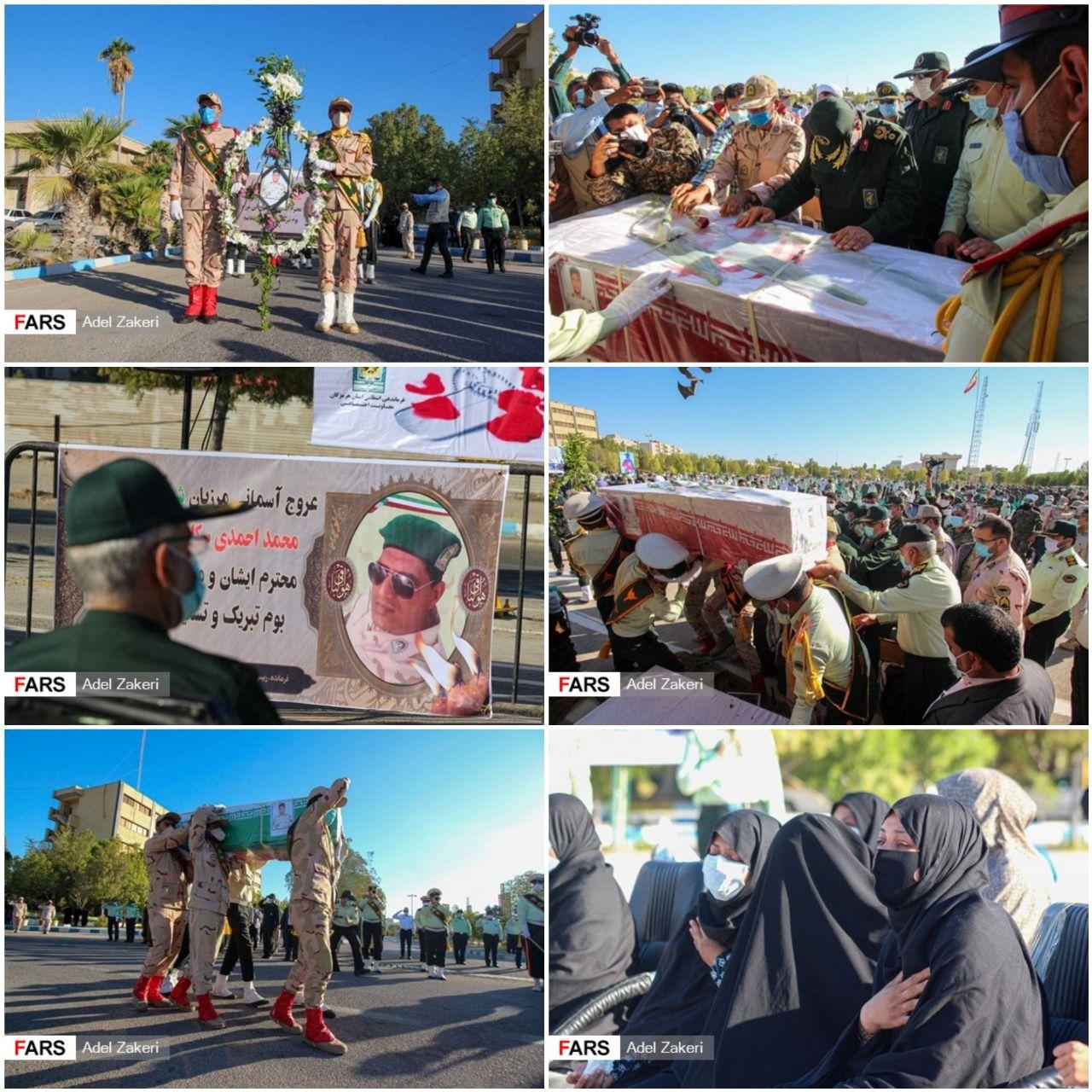 پیکر مرزبان شهید احمدی‌سکل در بندرعباس تشییع شد